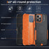 iPhone 12 Pro Max Case Cover with MagSafe, MIL-Grade Drop Tested, Tempered Glass Protector, 6.7" (Black/Orange)