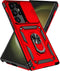 SunStory Military-Grade Full Body Protective Case for Samsung Galaxy S24 Ultra with Kickstand & Slide Camera Cover, Red