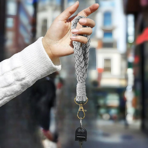 3 Pack Boho Macrame Phone Wrist Strap: Handmade Smartphone Lanyard Bracelet with 3 Pcs Tether Tabs for Women Men