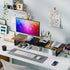 2 Simple Trending Desk Organizers and Accessories, Dual Monitor Stand Riser, Desk Shelf Wood Computer Rack for Monitors