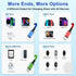 Upgraded Multi Charging Cable for Apple Watch, Magnetic Wireless iWatch Charger, Nylon Braided USB C/Lightning/Micro 4FT