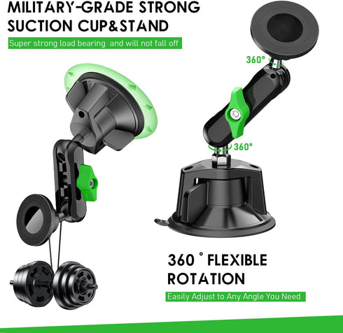 psycat 360 Chubby Grip Magnetic Dash Mount Suction Cup Phone Mount for iPhone Samsung All Smartphone Rotation Magnetic