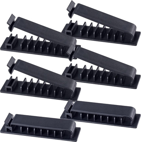 OIIKI 6 Pack Cable Organizer, Self-Adhesive Cord Holders for Desk, Wire Organizer for Phone, Computer, Charger