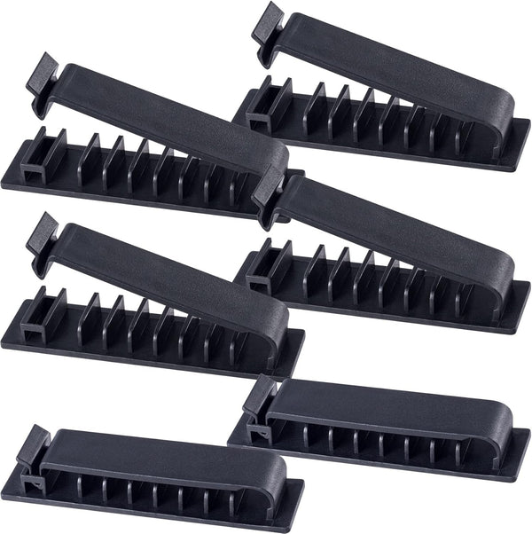 OIIKI 6 Pack Cable Organizer, Self-Adhesive Cord Holders for Desk, Wire Organizer for Phone, Computer, Charger