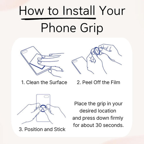 Generic 3D Aesthetic & Cute Phone Grip Collection - Stylish Enamel, Luxury Mirror, and Kawaii Animal Paw Designs