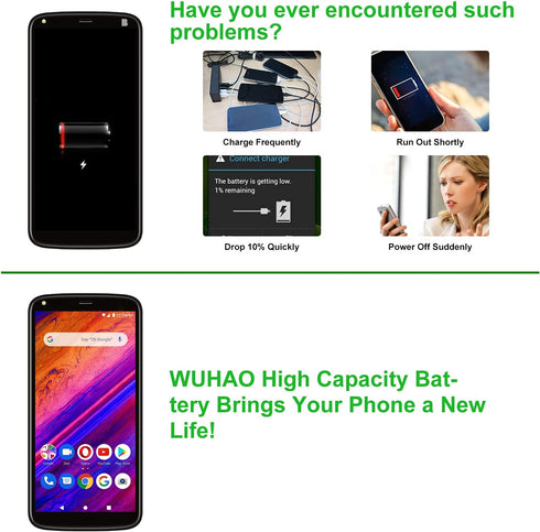 WUHAO Replacement Battery C956439300L - Upgraded 3000mAh Battery for BLU Studio Mega 2019 S0510UU