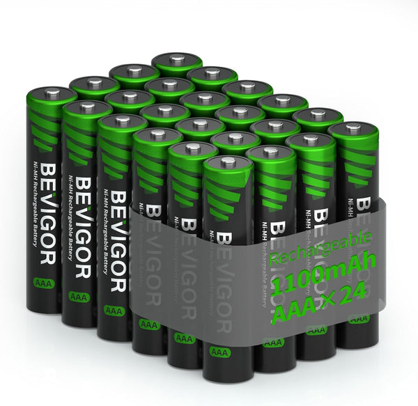 BEVIGOR Rechargeable AAA Batteries, 1100 mAh High Capacity, LSD Low Self Discharge Technology,