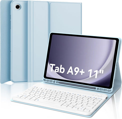 Keyboard Case for Samsung Galaxy Tab A9 Plus/A9+ 5G 11” (SM-X210/X216/X218), Detachable Wireless Bluetooth Keyboard,
