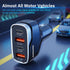 SUNDAREE Super Fast Car Charger, 60W Multiport USB Car Charger, USB C Cigarette Charger for iPhone & Samsung Devices