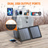 GOODaaa 10W Portable Solar Charger, Dual USB Outputs, Foldable Size, 24% High Conversion Efficiency, Waterproof &