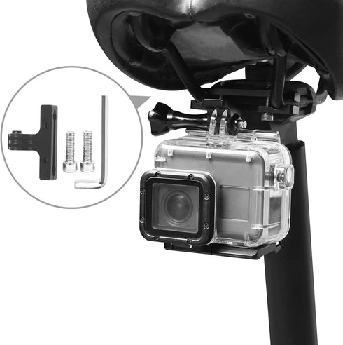 D&F 2Pcs Bicycle Saddle Rail Mount CNC Alloy Bike Camera Mount for GoPro Hero, SJCAM, YI Campark and Other Action