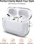 ULAK Clear Case for Airpods Pro 1st Generation, Soft TPU Transparent Shockproof Cover with Keychain, Front LED Visible