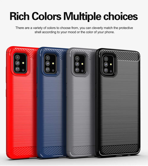 MAIKEZI Soft TPU Slim Fashion Anti-Fingerprint Phone Case Cover for Samsung Galaxy A51 4G (Black Brushed TPU)