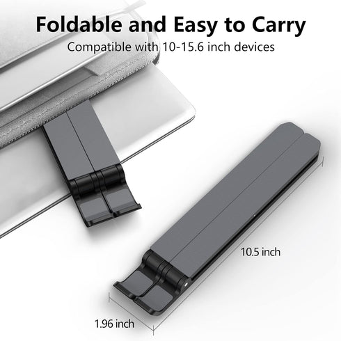 Laptop Stand for Desk, Adjustable Riser ABS+Silicone Foldable Portable Holder, Ventilated Cooling for 10-15.6” Laptops,