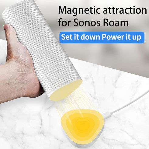 Wireless Charger Compatible with Sonos Roam Gen 2nd/1st, Magnetic Charging Base, Dock for Portable Bluetooth Speaker