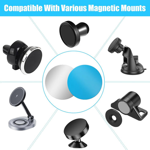 Qianyu 30 Pcs Universal Metal Plate for Magnetic Car Phone Holders Round Universal Replacement Sticker Back Compatible