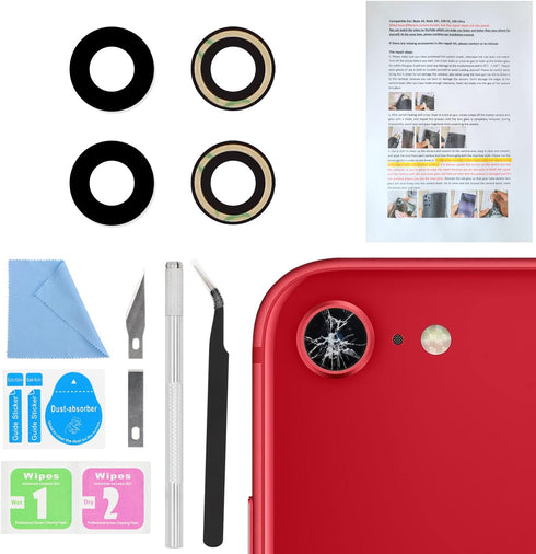 2PCS ASDAWN Back Camera Lens Glass Replacement for iPhone 8 4.7 Inches with Pre-Installed Adhesive