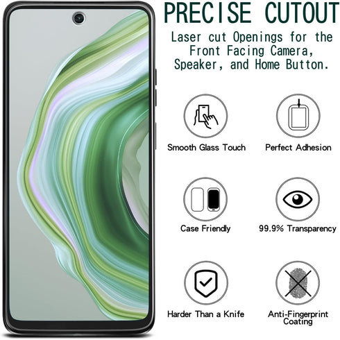 KAREEN 2 Pack Screen Protector for Motorola Moto G 5G 2024, Tempered Glass, Anti Scratch, Bubble Free, HD Clear, 9H