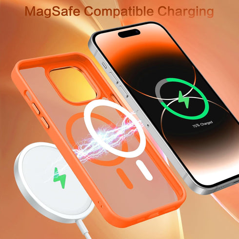 BENTOBEN iPhone 14 Pro Case - Slim Fit Shockproof, Translucent Matte, Magsafe Compatible, Orange, for 6.1" iPhone 14