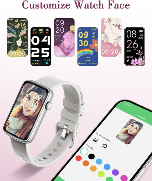 Smart Watches for Women - Compatible with iPhone and Android Phones, LYNN2 Fitness Tracker Watch with Heart Rate Monitor