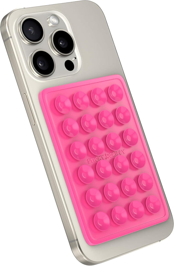 Suction Phone Case Mount, Silicon Adhesive Accessory for iPhone and Android, Hands-Free Mirror Shower Holder (Pink)