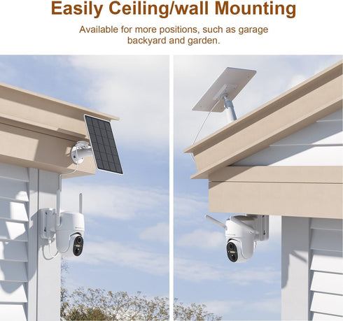 Wireless Outdoor Solar Security Cameras, 2K HD Video Surveillance, Color Night Vision, 2 Way Talk, PIR Detection