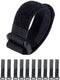 10 Pack Fastening Nylon Strap with Buckle, Reusable Self-Adhesive Hook and Loop Cable Securing Straps