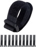 10 Pack Fastening Nylon Strap with Buckle, Reusable Self-Adhesive Hook and Loop Cable Securing Straps