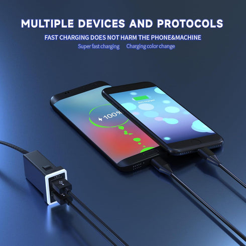 Car Charger QC3.0 Fast Charge, Dual USB Port Socket for Toyota, with LED Light Show, Compatible with Smartphones