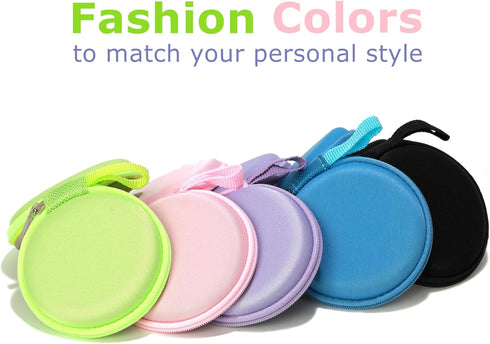 Ginsco (2, Mini-Portable Hard Shell Earbuds Case for Apple EarPods Headphones USB-C Wired Ear Buds/Samsung Galaxy Wired