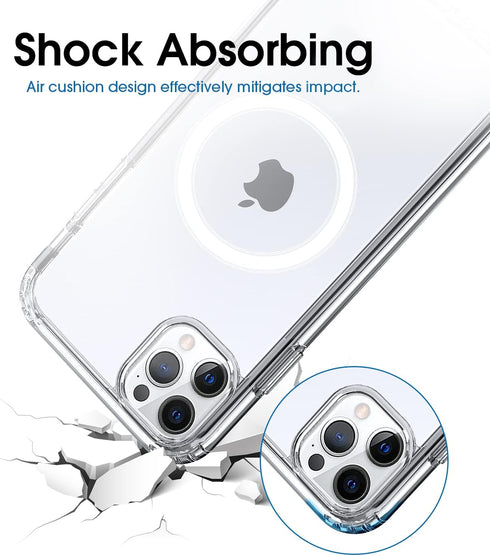amCase Cellular Phone Case - Compatible with MagSafe, iPhone 11 Pro Max (6.5"), Shock-Absorbent, Clear