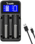 Snado Intelligent Charger - LCD Display Universal Smart Charger for Li-ion, Ni-MH/Ni-Cd Batteries (2 Slots)