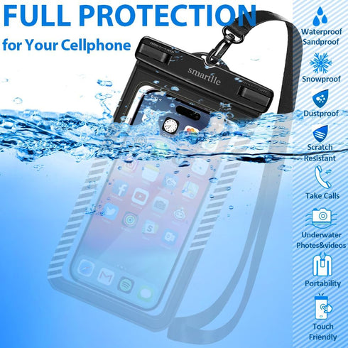 4 Pack Waterproof Phone Pouches, Cell Phone Water Protectors for Swimming, IPX8 Waterproof Case Cover for iPhone 15 14