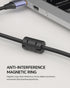 10ft 2.0 USB Printer Cable, USB A to B Cable with Ferrite Bead, Gold-Plated Connector, Nylon Braided Cord Compatible