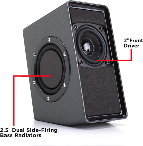 GOgroove Laptop Computer Speakers - SonaVERSE O2 USB Powered Desktop Speakers with Dual Passive Bass