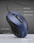 TECKNET USB Wired Mouse, 3600DPI Corded Computer Mouse with 4 Adjustable Levels, 6-Button Ergonomic Mice for Home and