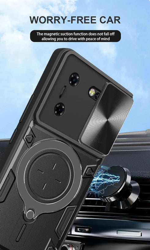 Case Compatible with Tecon Pova 5, Slide Camera Lens Cover Case, Black
