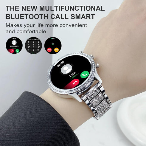 Smart Watch for Women with Answer/Make Call, Bluetooth Smartwatch for Android iOS Phones, Blood Pressure Watch,