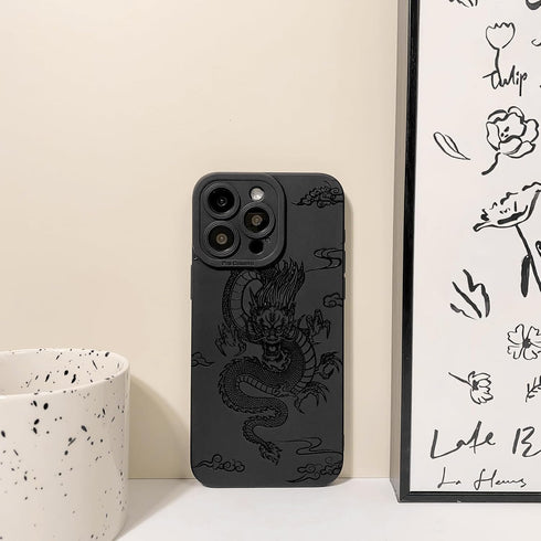 Cute Cool Dragon Design Case for iPhone 14 Pro Max, Soft TPU Shockproof Protective Girly Case for Girls Women
