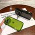 Ownest Creative Design Case for iPhone 13 with Clear Kickstand and Camera Holder, Slim Shockproof Cool Cover, Green
