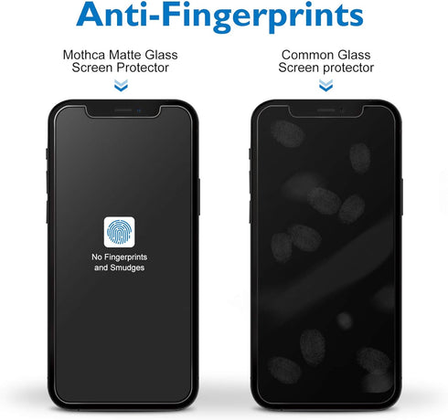 Mothca Matte Glass Screen Protector for iPhone 12 Pro/12 - Anti-Fingerprint, Anti-Glare, Bubble-Free, Easy Install.