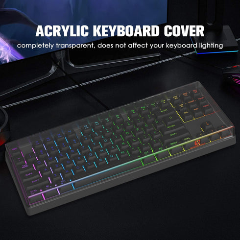 SELORSS Gaming Keyboard Dust Cover - Premium Clear Acrylic Cover for 80% 87 Keys Keychron C1/RK M75 TKL Wireless Gaming