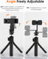 JDHDL 4 1/4" 360 180 Tripod Phone Mount, Dual Phone Holder with Cold Shoe and Screw, Rotates and Tilts Adjustable Cold
