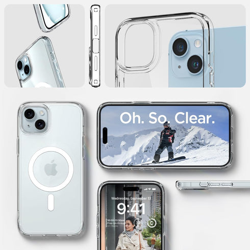 Spigen iPhone 15 Plus Case - Magnetic Ultra Hybrid MagFit, Military-Grade Protection, Anti-Yellowing, MagSafe