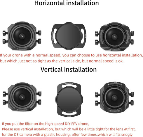 ND Filters Set for DJI O3 Air Unit/AVATA, 6-Pack UV/CPL/ND8/ND16/ND32/ND64 Filters Kit for DIY FPV Drones