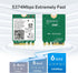 Wi-Fi 6E AX210 NGW Wireless Card with Bluetooth 5.3, Tri-Band 5400Mbps Network Adapter for Laptop, Supports Windows