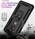 TJS Compatible with Motorola Moto G Power 2021 Case with Tempered Glass Screen Protector, Red Metal Ring Kickstand