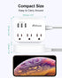 Mifaso USB Power Strip, Flat Plug Extension Cord with 3 Outlets, 3 USB Ports, 5ft Braided Power Cord