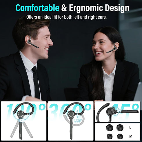 VOTAZIB Headset 8.0/ENC 90H Bluetooth with APTX HD Audio, Wireless Hands-Free Earpiece with CVC Dual Mic, Mute Button