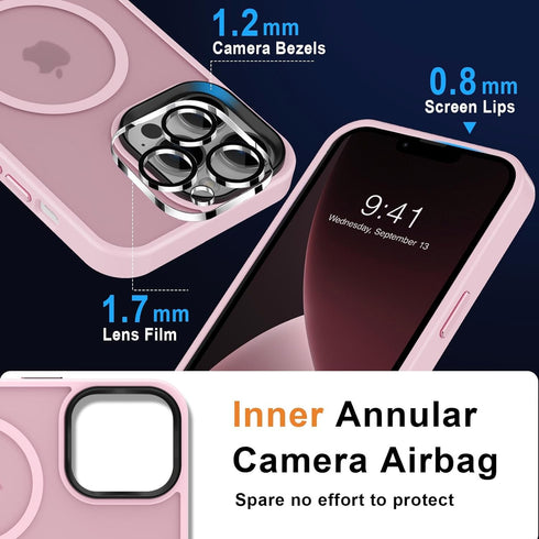 iPhone 13 Pro Max Case MOCCA Strong Magnetic, Slim Thin Shockproof Cover with Glass Screen Protector & Camera Lens